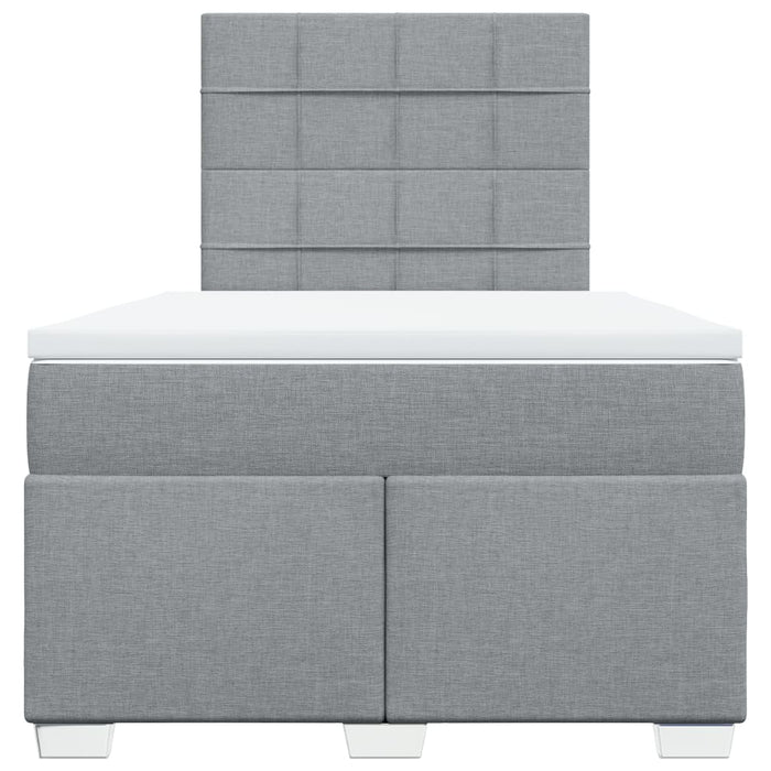 Pat box spring cu saltea, gri deschis, 120x190 cm, textil - WALTI WALTI