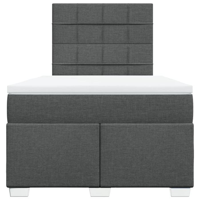 Pat box spring cu saltea, gri închis, 120x190 cm, textil - WALTI WALTI