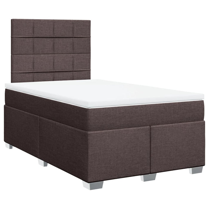 Pat box spring cu saltea, maro închis, 120x190 cm, textil WALTI