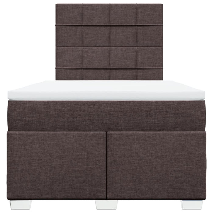 Pat box spring cu saltea, maro închis, 120x190 cm, textil WALTI