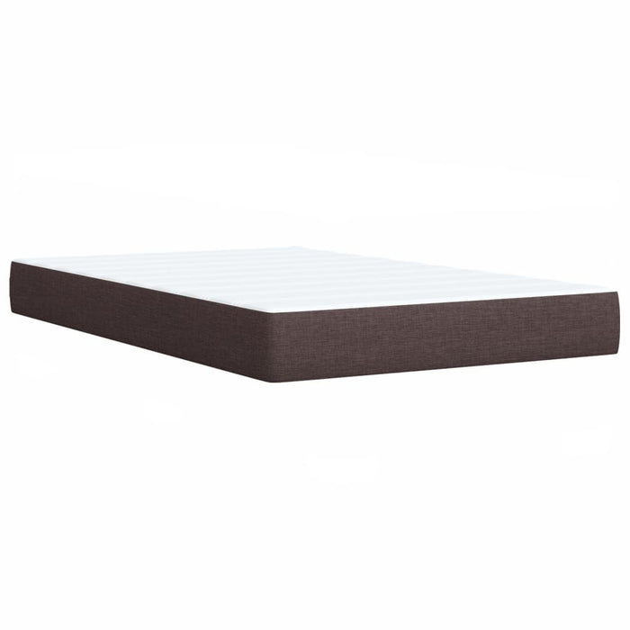 Pat box spring cu saltea, maro închis, 120x190 cm, textil WALTI