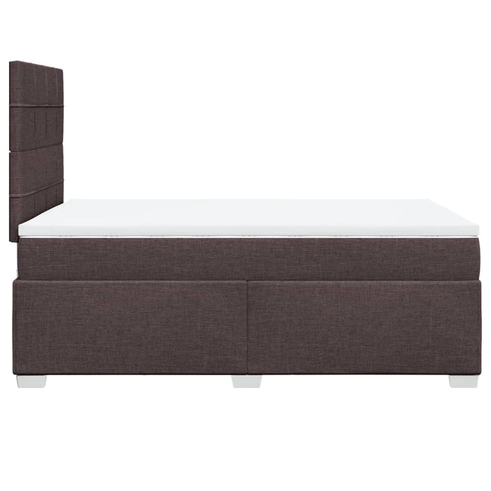 Pat box spring cu saltea, maro închis, 120x190 cm, textil WALTI