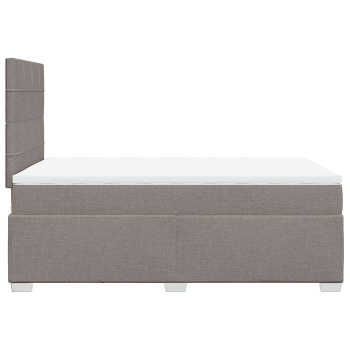 Pat box spring cu saltea, taupe, 120x190 cm material textil - WALTI WALTI
