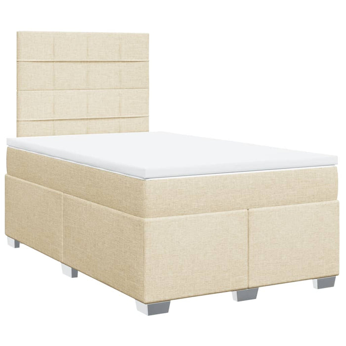 Pat continental cu saltea, crem, 120x190 cm, textil WALTI