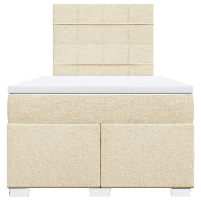 Pat continental cu saltea, crem, 120x190 cm, textil WALTI
