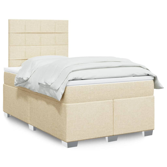 Pat continental cu saltea, crem, 120x190 cm, textil WALTI