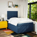Pat box spring cu saltea, albastru, 120x190 cm, material textil - WALTI WALTI