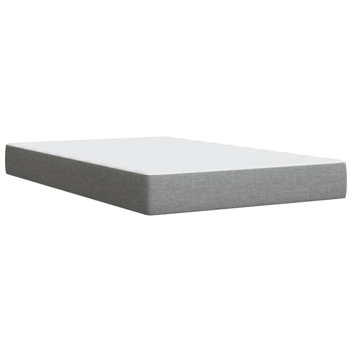 Pat box spring cu saltea, gri deschis, 120x190 cm, textil WALTI
