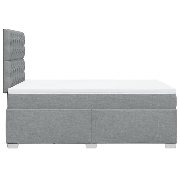 Pat box spring cu saltea, gri deschis, 120x190 cm, textil WALTI
