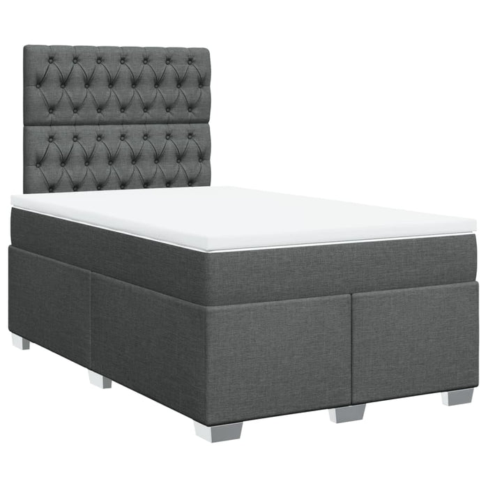 Pat box spring cu saltea, gri închis, 120x190 cm, textil - WALTI WALTI