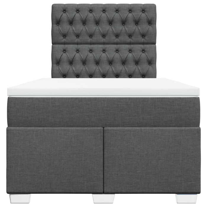 Pat box spring cu saltea, gri închis, 120x190 cm, textil - WALTI WALTI