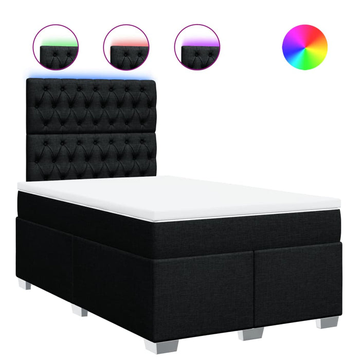 Pat box spring cu saltea, negru, 120x190 cm, catifea - WALTI WALTI
