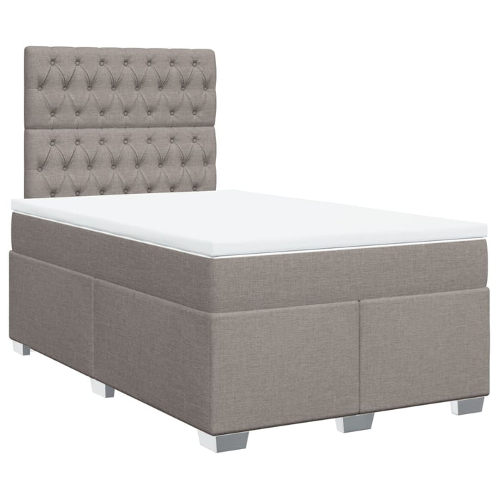 Pat box spring cu saltea, taupe, 120x190 cm material textil - WALTI WALTI