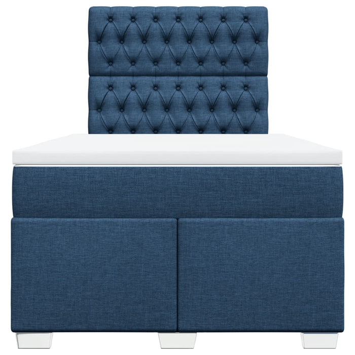 Pat box spring cu saltea, albastru, 120x190 cm, material textil - WALTI WALTI