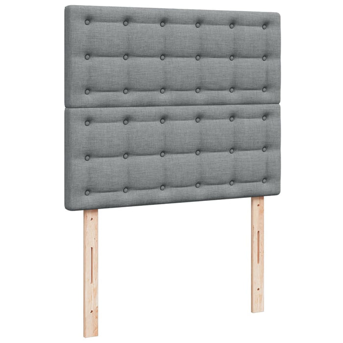 Pat box spring cu saltea, gri deschis, 120x190 cm, textil - WALTI WALTI