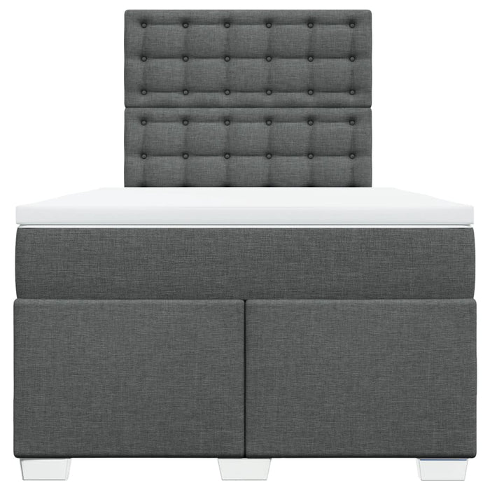 Pat box spring cu saltea, gri închis, 120x190 cm, textil WALTI