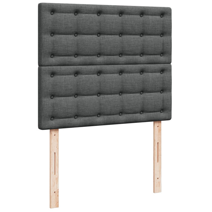Pat box spring cu saltea, gri închis, 120x190 cm, textil WALTI