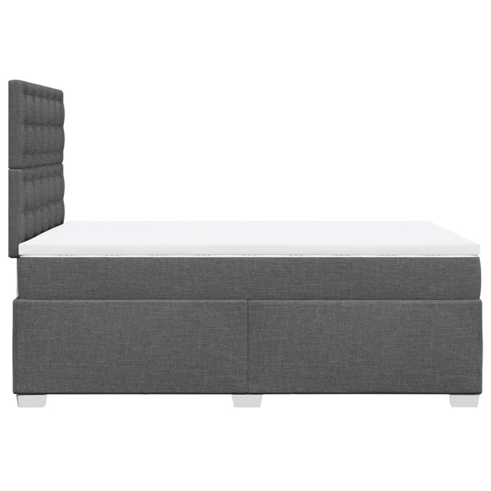Pat box spring cu saltea, gri închis, 120x190 cm, textil WALTI