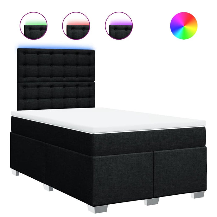 Pat box spring cu saltea, negru, 120x190 cm, catifea - WALTI WALTI