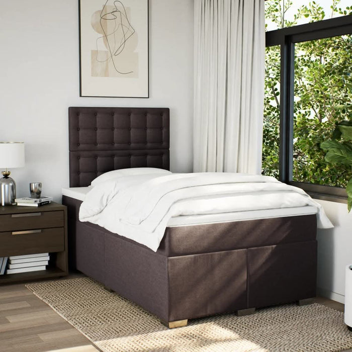 Pat box spring cu saltea, maro închis, 120x190 cm, textil - WALTI WALTI