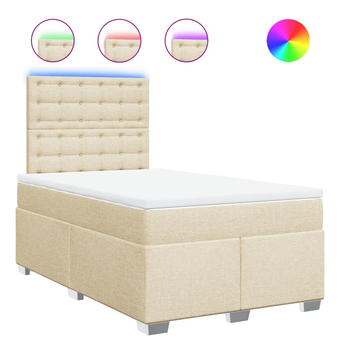 Pat continental cu saltea, crem, 120x190 cm, textil WALTI