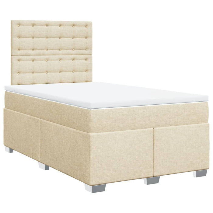 Pat continental cu saltea, crem, 120x190 cm, textil WALTI