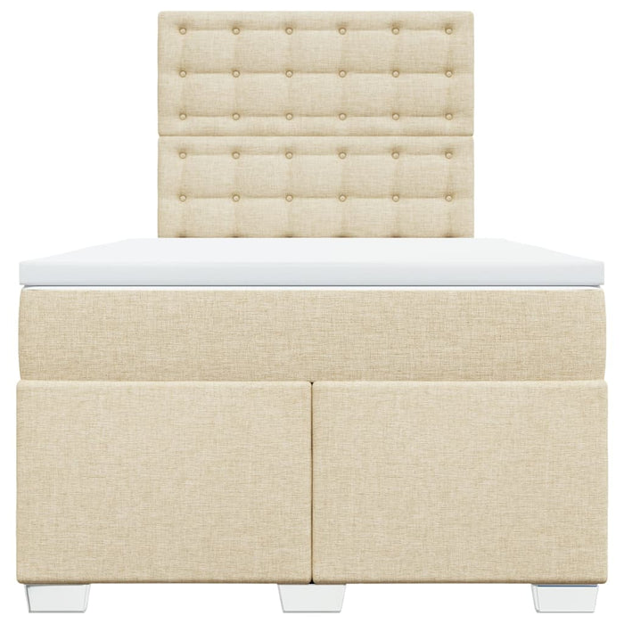 Pat continental cu saltea, crem, 120x190 cm, textil WALTI