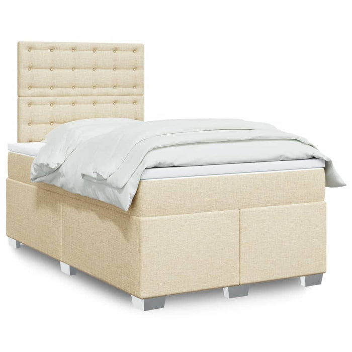 Pat continental cu saltea, crem, 120x190 cm, textil WALTI