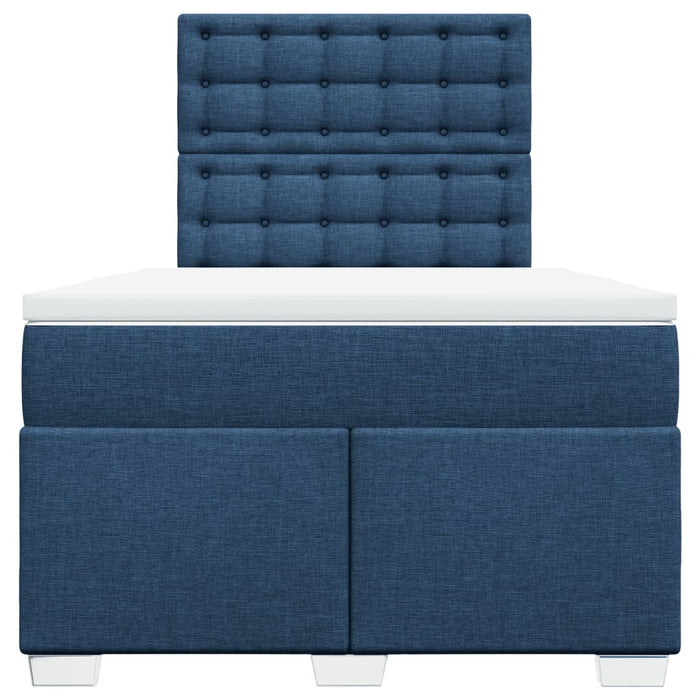 Pat box spring cu saltea, albastru, 120x190 cm, material textil - WALTI WALTI