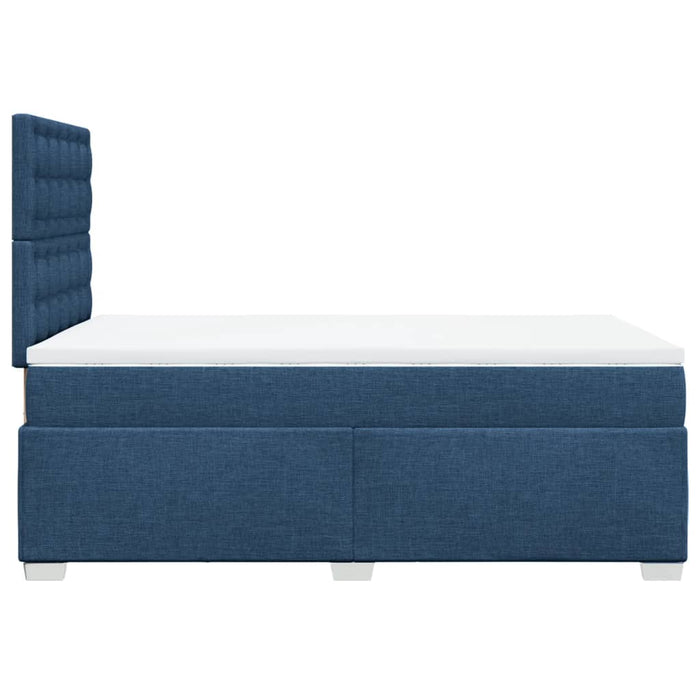 Pat box spring cu saltea, albastru, 120x190 cm, material textil - WALTI WALTI
