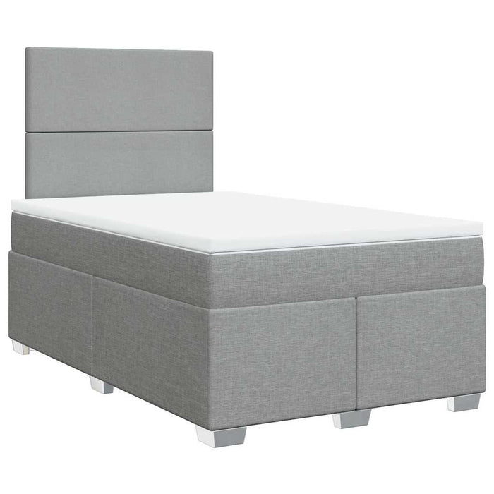 Pat continental cu saltea, gri deschis, 120x200 cm, textil WALTI
