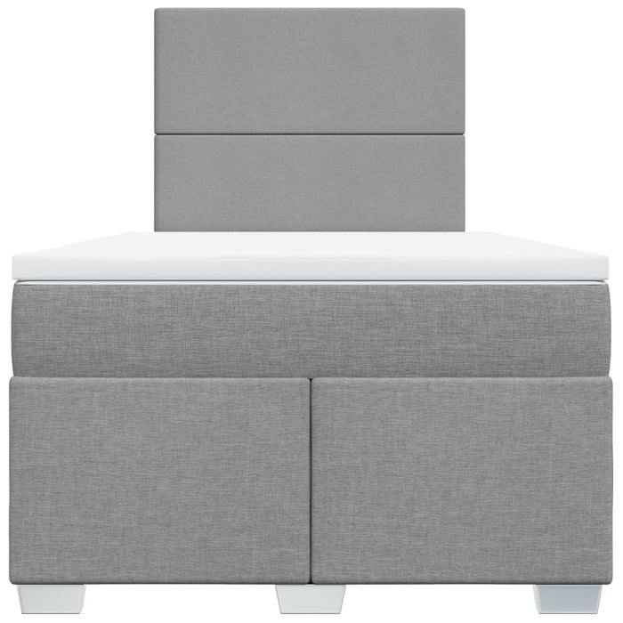 Pat continental cu saltea, gri deschis, 120x200 cm, textil WALTI