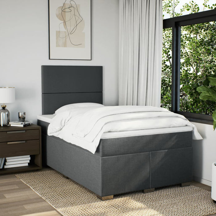 Pat box spring cu saltea, gri închis, 120x200 cm, textil - WALTI WALTI
