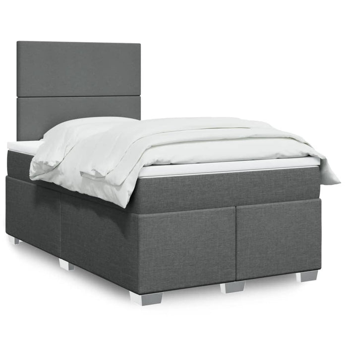 Pat box spring cu saltea, gri închis, 120x200 cm, textil - WALTI WALTI