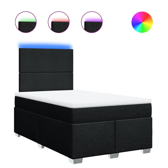 Pat box spring cu saltea, negru, 120x200 cm, textil - WALTI WALTI