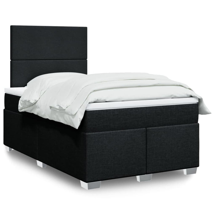 Pat box spring cu saltea, negru, 120x200 cm, textil - WALTI WALTI