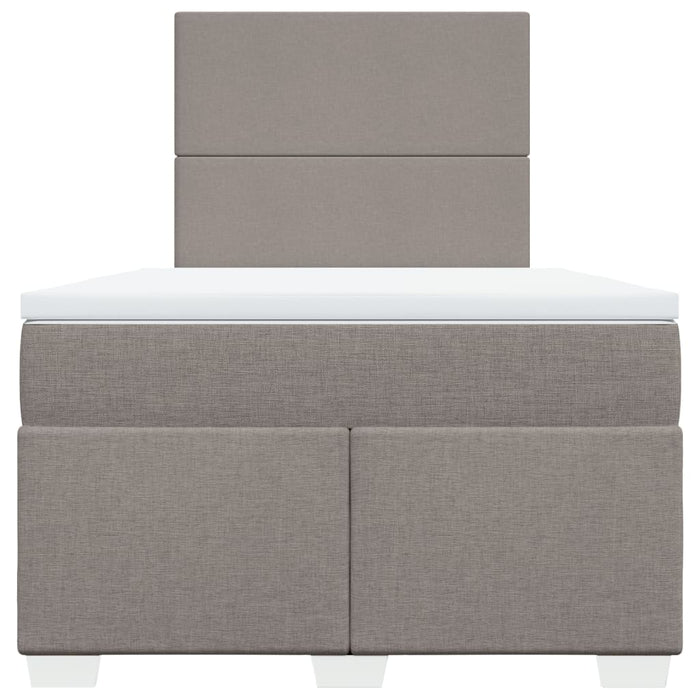 Pat box spring cu saltea, gri taupe, 120x200 cm, textil - WALTI WALTI