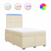 Pat box spring cu saltea, crem, 120x200 cm, textil - WALTI WALTI