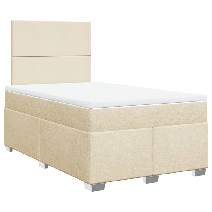 Pat box spring cu saltea, crem, 120x200 cm, textil - WALTI WALTI