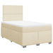 Pat box spring cu saltea, crem, 120x200 cm, textil - WALTI WALTI
