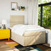 Pat box spring cu saltea, crem, 120x200 cm, textil - WALTI WALTI