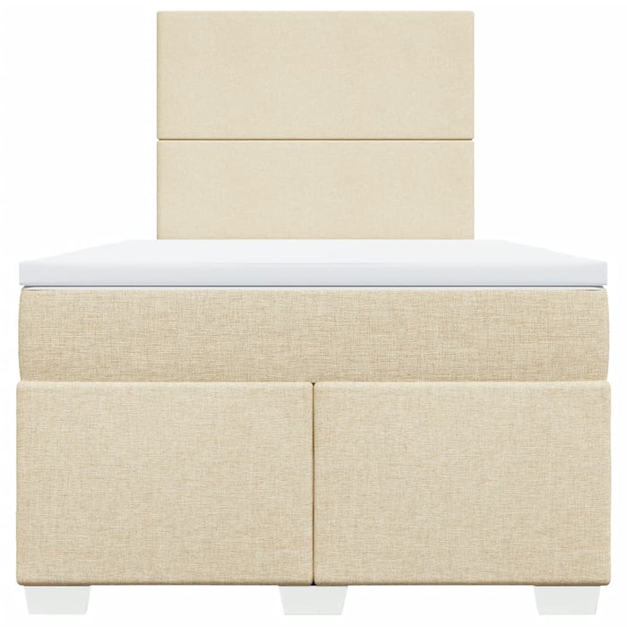 Pat box spring cu saltea, crem, 120x200 cm, textil - WALTI WALTI