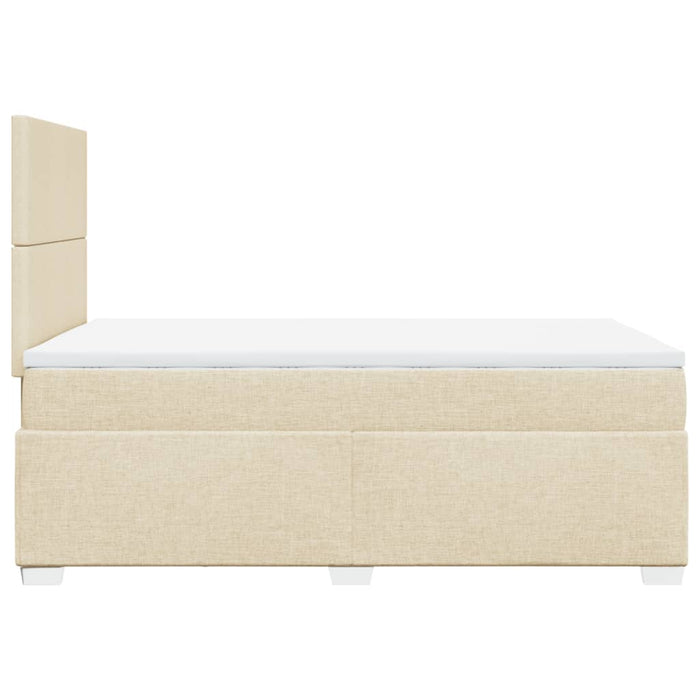 Pat box spring cu saltea, crem, 120x200 cm, textil - WALTI WALTI