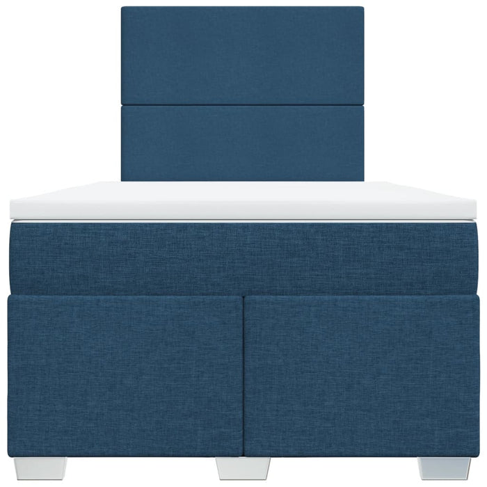 Pat box spring cu saltea, albastru, 120x200 cm, textil - WALTI WALTI
