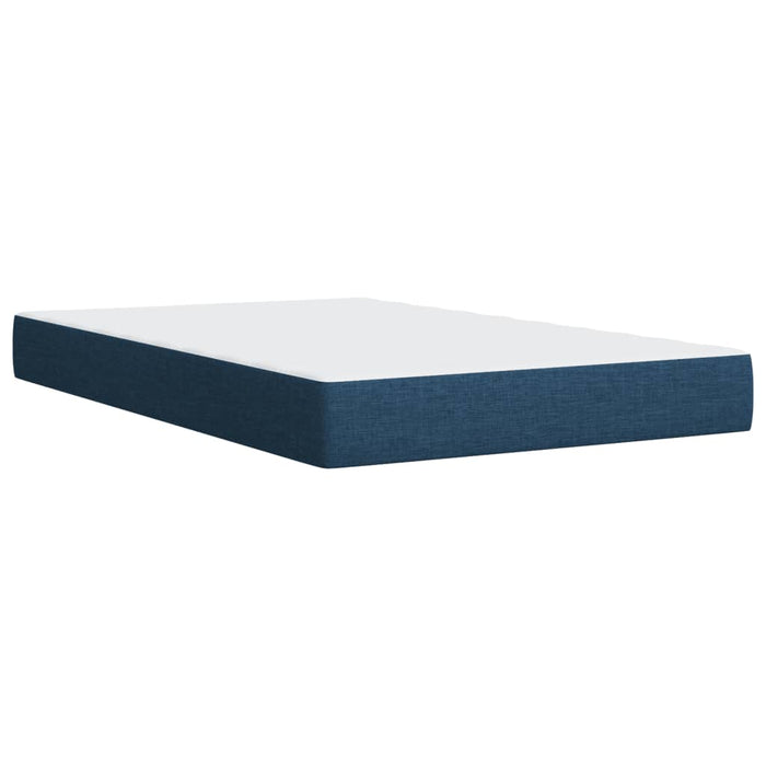 Pat box spring cu saltea, albastru, 120x200 cm, textil - WALTI WALTI