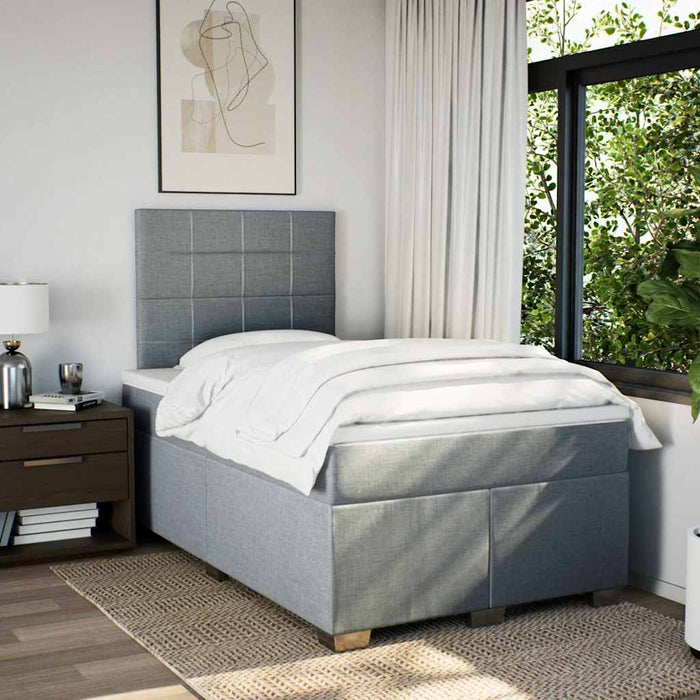 Pat continental cu saltea, gri deschis, 120x200 cm, textil WALTI