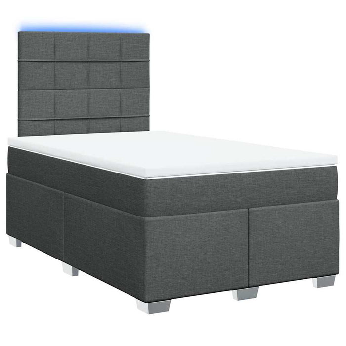 Pat box spring cu saltea, gri închis, 120x200 cm, textil - WALTI WALTI