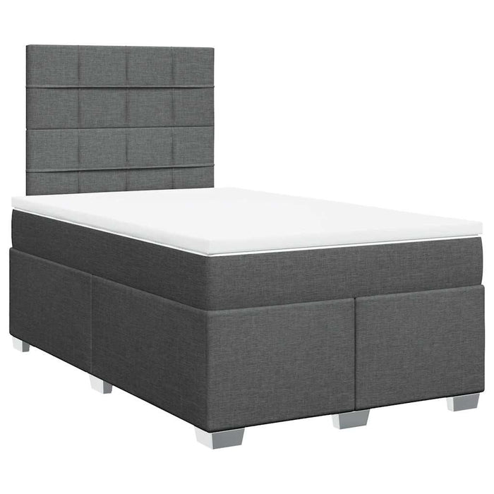 Pat box spring cu saltea, gri închis, 120x200 cm, textil - WALTI WALTI