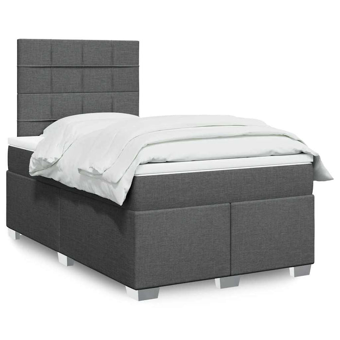 Pat box spring cu saltea, gri închis, 120x200 cm, textil - WALTI WALTI