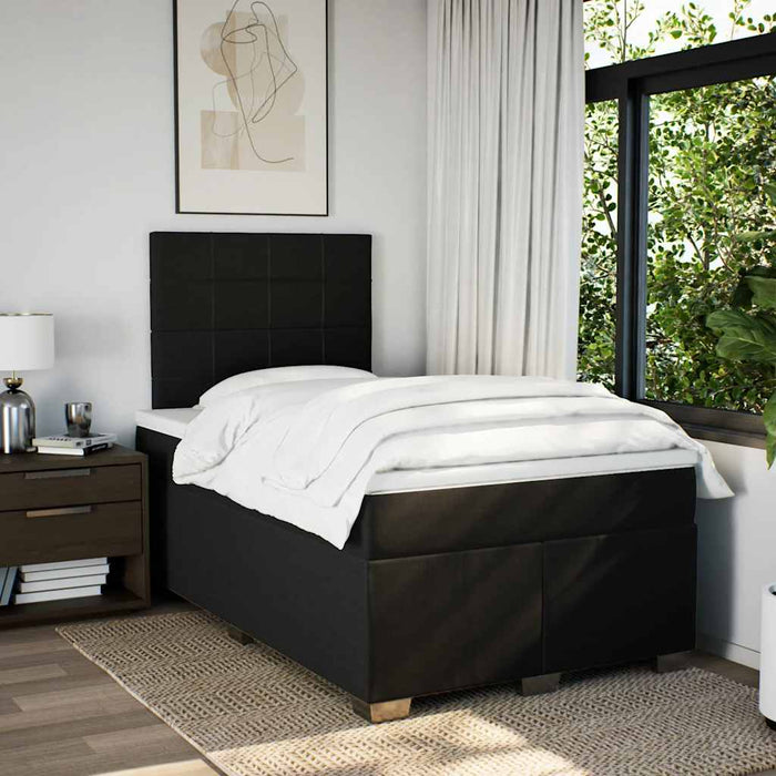 Pat box spring cu saltea, negru, 120x200 cm, textil - WALTI WALTI